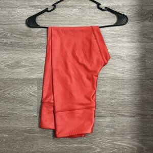 Bright Red Metallic Leggings, NWOT